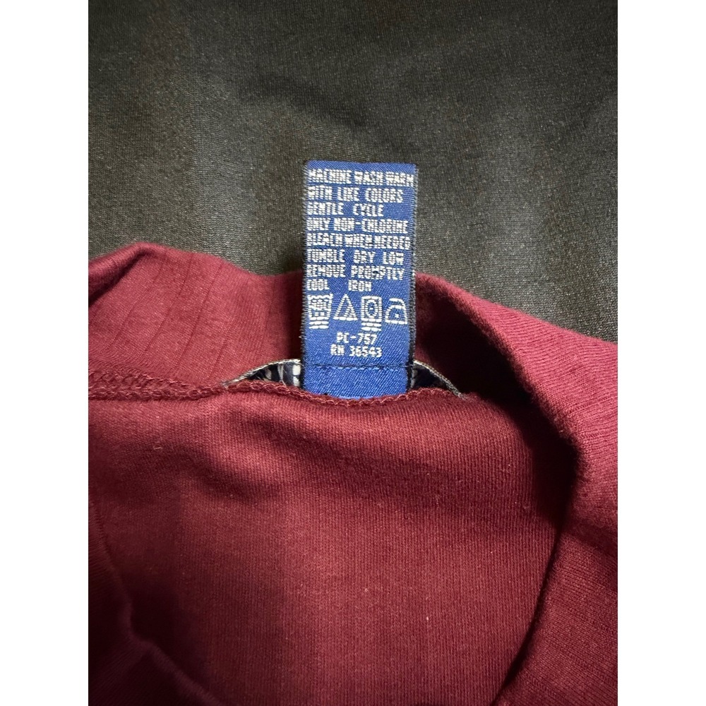 IZOD Men's Medium Burgundy Ribbed Mock Neck Long Sleeve Cotton Shirt - Picture 7 of 7